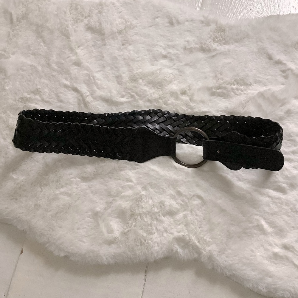 Gap thick braided leather Y2k circle belt large real leather